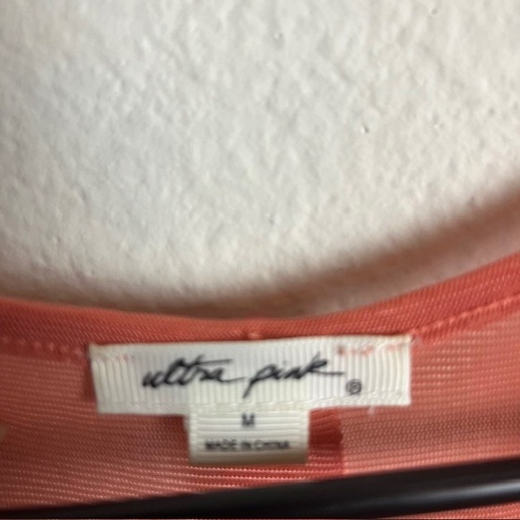 Ultra Pink M‎ Coral Lace Babydoll Flouncy Tank Top Boho Festival Coquette - Picture 2 of 13